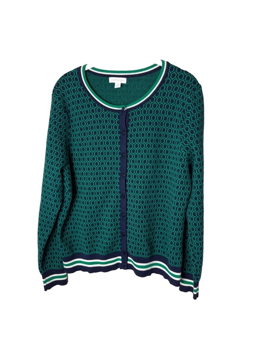 Charter Club Sweaters - Charter Club Cardigan Sweater Plus Size XXL 2XL Cotton Blend Navy Blue Green